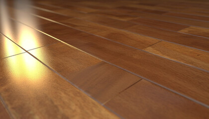 Hardwood flooring in a modern home interior with copy space generated by AI