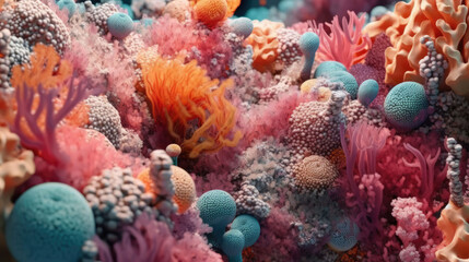 Coral Under The Sea  Natural Colors, Background For Banner, HD