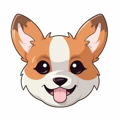 Corgi Clipart Face, Cutout