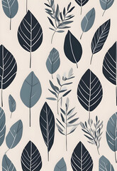 Abstract art of boho leaves