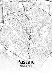 Fototapeta na wymiar Passaic New Jersey minimalist map