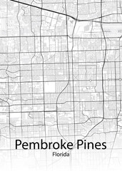 Pembroke Pines Florida minimalist map