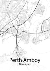 Fototapeta na wymiar Perth Amboy New Jersey minimalist map