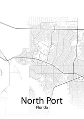 North Port Florida minimalist map