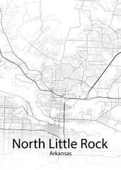 North Little Rock Arkansas minimalist map