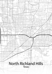 North Richland Hills Texas minimalist map