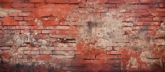 The old red brick wall with its gritty texture and grunge pattern creates an abstract and isolated background adding character to the building s architecture and construction