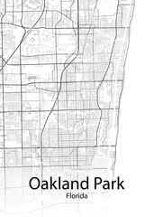 Oakland Park Florida minimalist map
