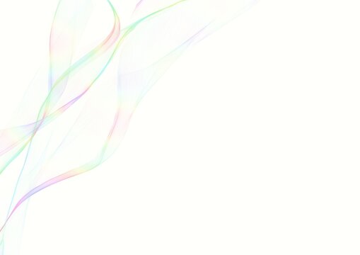 虹色ラインの抽象的な背景イラスト・風に揺れるイメージ © KEIKO