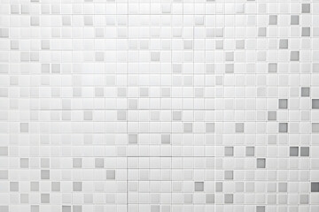 White tile checkered background bathroom floor texture. Ceramic wall and floor tiles mosaic background in bathroom. - obrazy, fototapety, plakaty