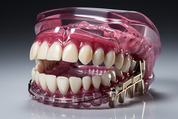 Fototapeta na wymiar teeth close-up, denture, dentistry ai generative