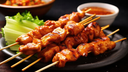 Chicken Satay Natural Colors Minimalist  , Background For Banner, HD