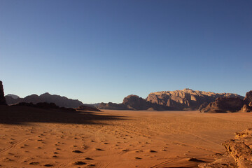 Fototapeta na wymiar View of the Wadi Rum desert in Jordan