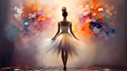 Foto op Canvas illustration ballerina creativity femininity art dance painting self-expression female © kichigin19