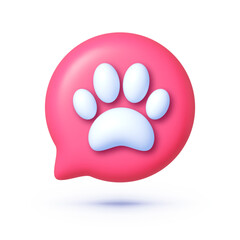 Paw 3d, great design for any purposes. Vector illustration