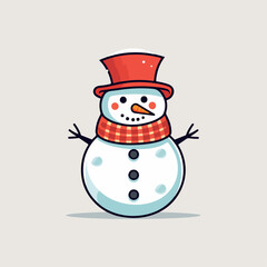 Snowman in cartoon, doodle style. 2d vector illustration in logo, icon style. AI Generative