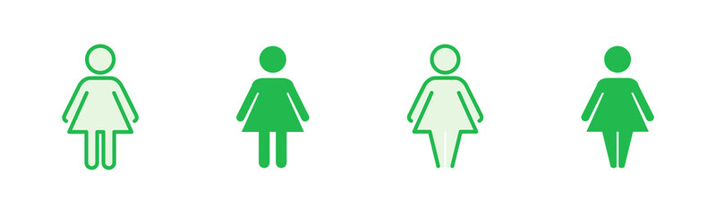 Female icon set. woman icon vector