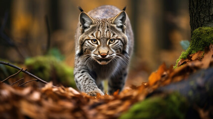 A Stealthy Bobcat Is In The Forest, Background For Banner, HD