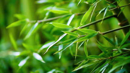 Fototapeta na wymiar Bamboo Leaf Natural Colors Minimalist, Background For Banner, HD