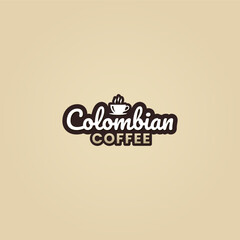 Colombian coffee logo or Colombian coffee label vector isolated in flat style. Best Colombian coffee logo vector for product packaging design element. Colombian coffee label vector for product.