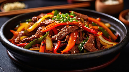 Beef And Carrot Stir Fry Natural Colors  , Background For Banner, HD