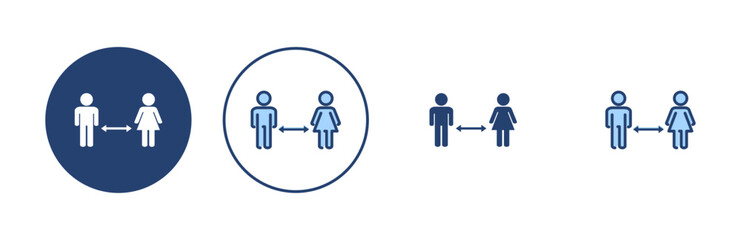 Social distancing vector. social distance sign and symbol. self quarantine sign