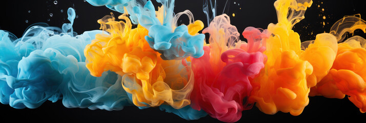Obraz na płótnie Canvas abstract bright splash of colors on a black background