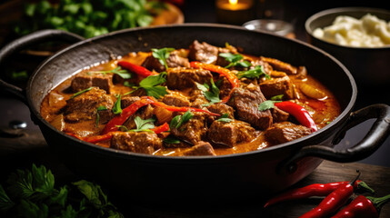 Beef And Red Curry Natural Colors, Background For Banner, HD