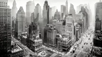 Crédence de cuisine en verre imprimé Etats Unis Aerial view of New York City in the 1950s