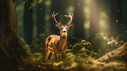 A Deer Is In The Forest, Background For Banner, HD