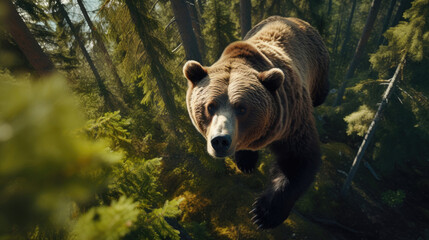A Majestic Bear Is In The Vibrant Forest, Background For Banner, HD