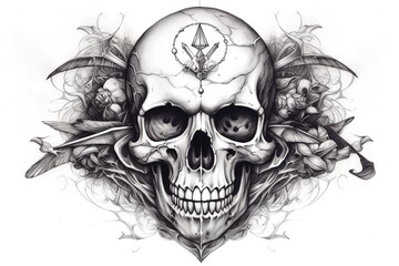 Obraz premium Tattoo, patterns applied to the body. Sketches of drawings, in a creative style. Art sketch, stencil for redrawing. Drawing on the human skin.