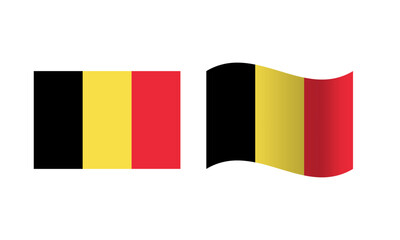 Rectangle and Wave Belgium Flag Illustration