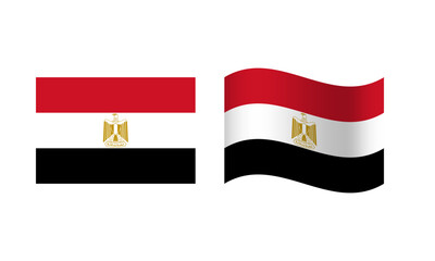 Rectangle and Wave Egypt Flag Illustration