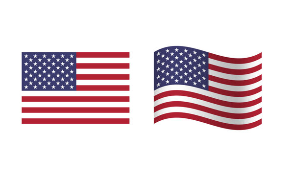 Rectangle and Wave USA Flag Illustration