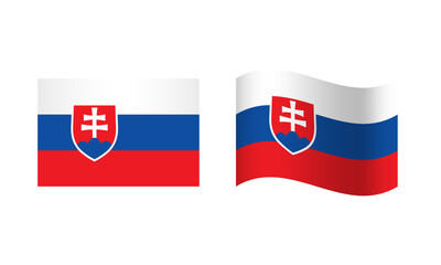 Rectangle and Wave Slovakia Flag Illustration