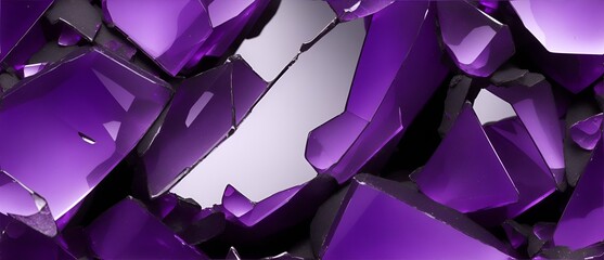 Bunch of broken purple glass detailed texture background from Generative AI