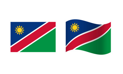 Rectangle and Wave Namibia Flag Illustration