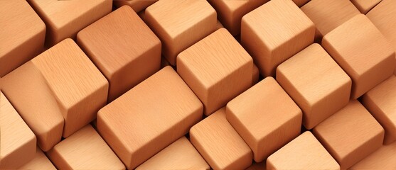 Bunch of wooden cubes detailed texture background from Generative AI