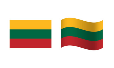 Rectangle and Wave Lithuania Flag Illustration