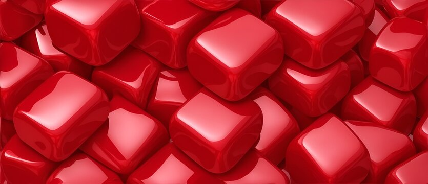  Bunch of red metallic cubes detailed texture background from Generative AI