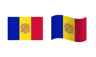 Rectangle and Wave Andorra Flag Illustration