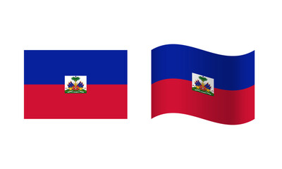 Rectangle and Wave Haiti Flag Illustration