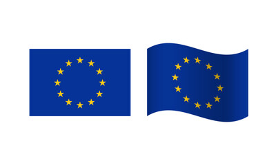 Rectangle and Wave European Union Flag Illustration