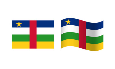 Rectangle and Wave Central African Republic Flag Illustration