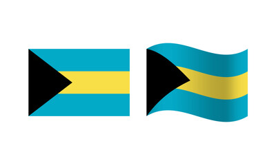 Rectangle and Wave Bahamas Flag Illustration