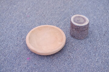 Clay pottery on the ground, clay pottery background.