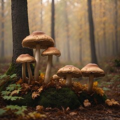 mushrooms in the forest