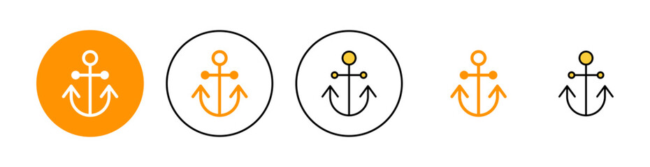 Anchor icon set for web and mobile app. Anchor sign and symbol. Anchor marine icon.