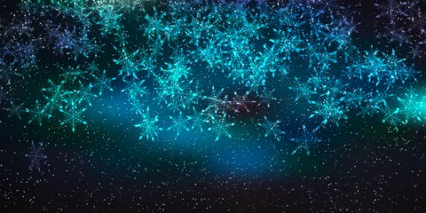 Foto op Plexiglas クリスマス　雪　冬　風景　背景 © J BOY